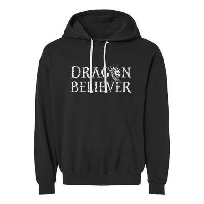 Dragon Believer Fantasy Funny Garment-Dyed Fleece Hoodie