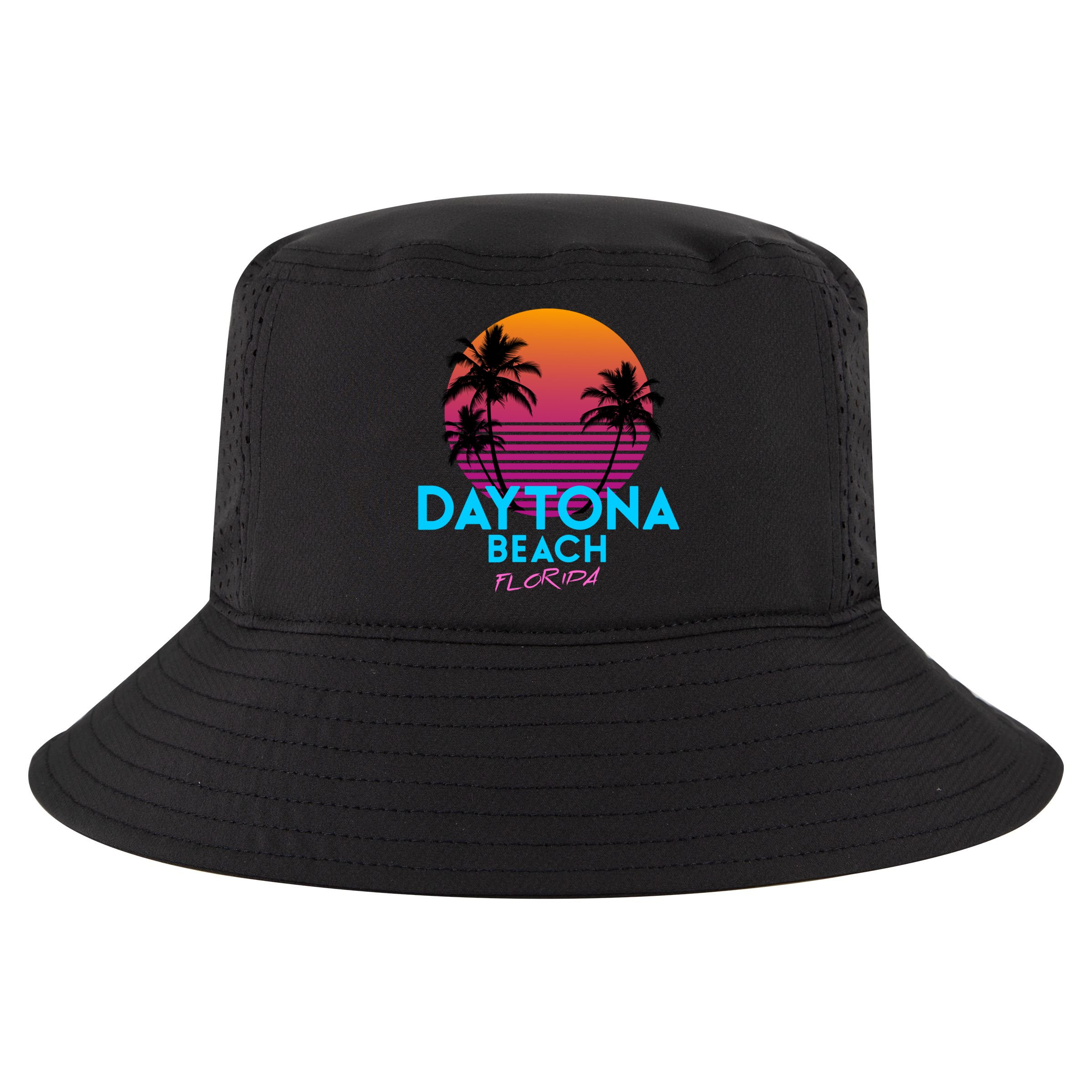 Daytona Beach Florida Retro 80s Gift Cool Comfort Performance Bucket Hat