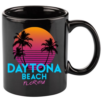 Daytona Beach Florida Retro 80s Gift 11oz C Handle Ceramic Mug