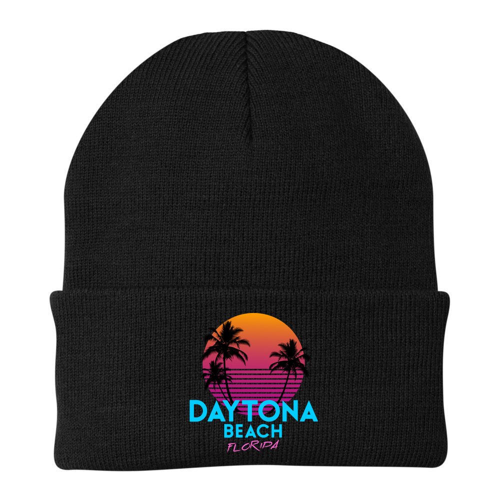 Daytona Beach Florida Retro 80s Gift Beanie