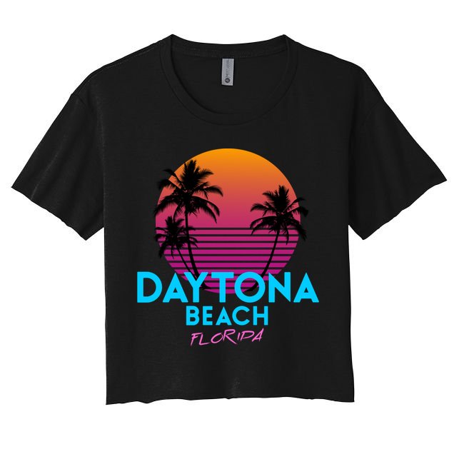 Daytona Beach Florida Retro 80s Gift Crop Top