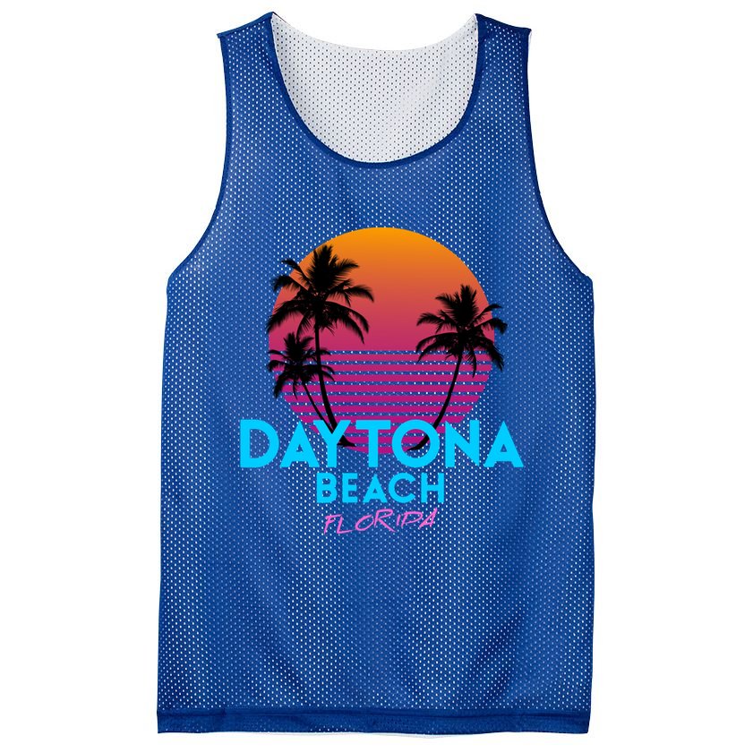 Daytona Beach Florida Retro 80s Gift Mesh Reversible Basketball Jersey Tank
