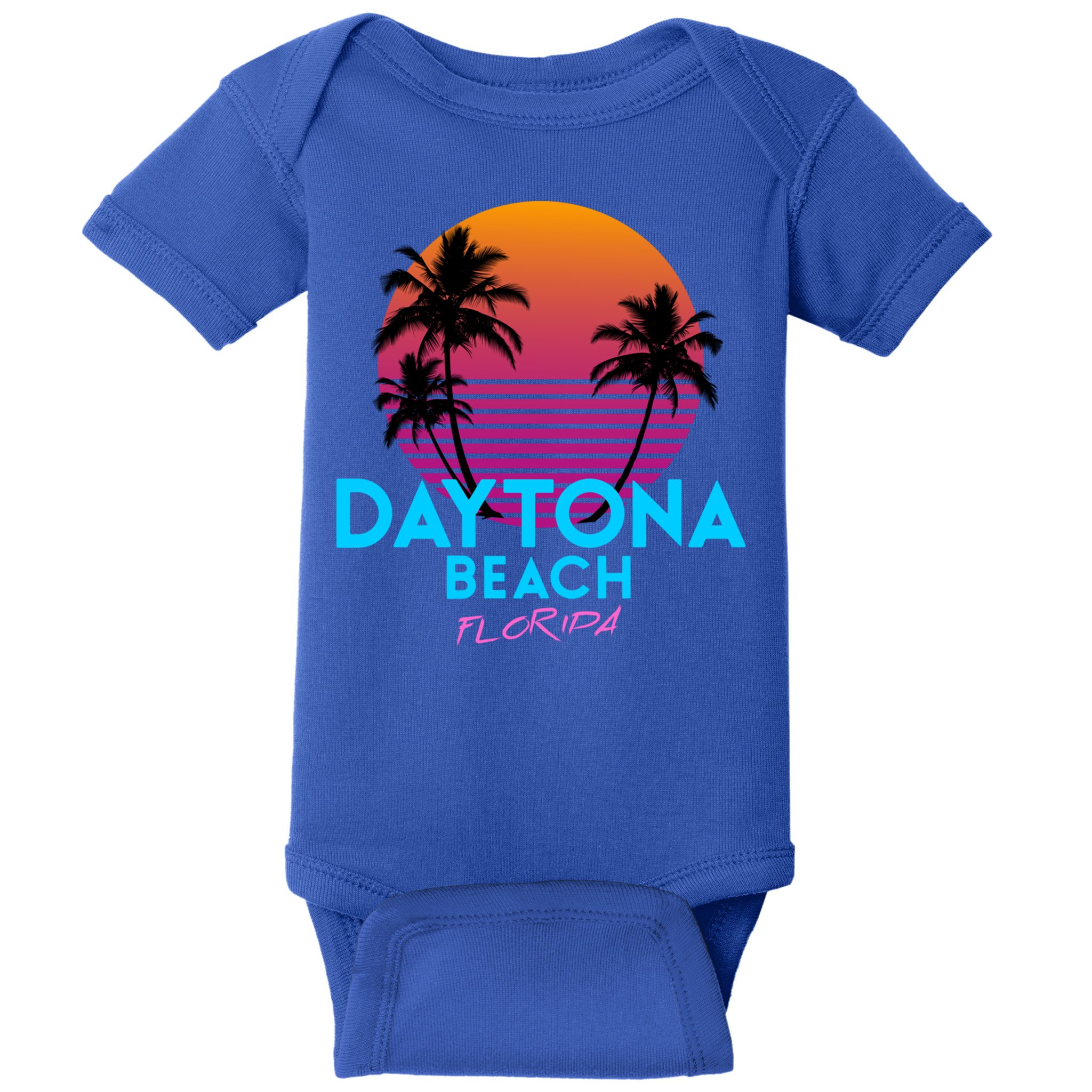 Daytona Beach Florida Retro 80s Gift Baby Bodysuit