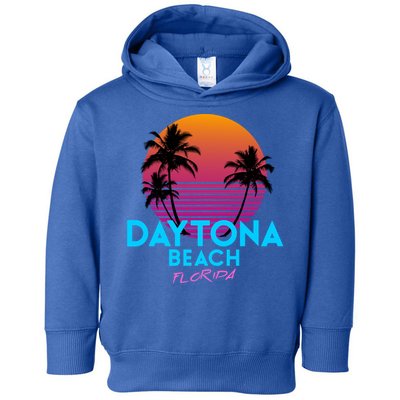 Daytona Beach Florida Retro 80s Gift Toddler Hoodie