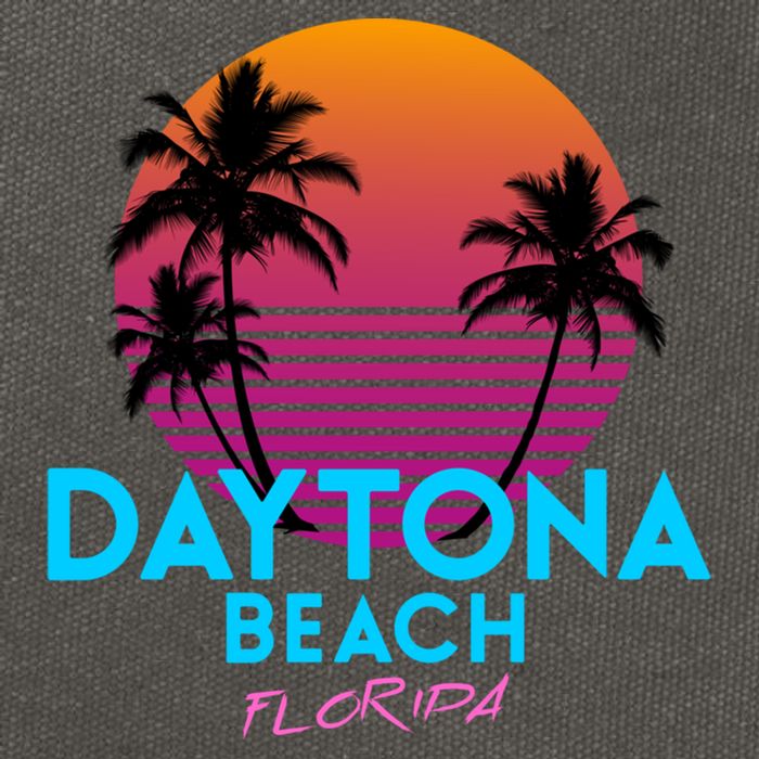 Daytona Beach Florida Retro 80s Gift Cotton Canvas Backpack