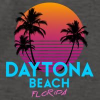 Daytona Beach Florida Retro 80s Gift Vector Backpack