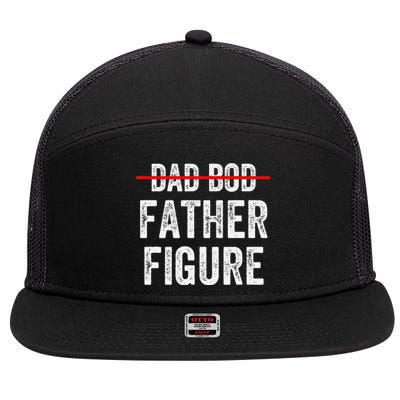 Dad Bod Father Figure Funny Fathers Day Gift Idea For 7 Panel Mesh Trucker Snapback Hat