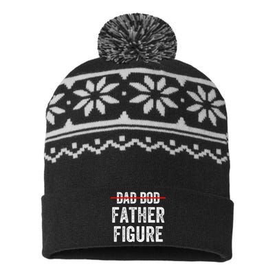 Dad Bod Father Figure Funny Fathers Day Gift Idea For USA-Made Snowflake Beanie