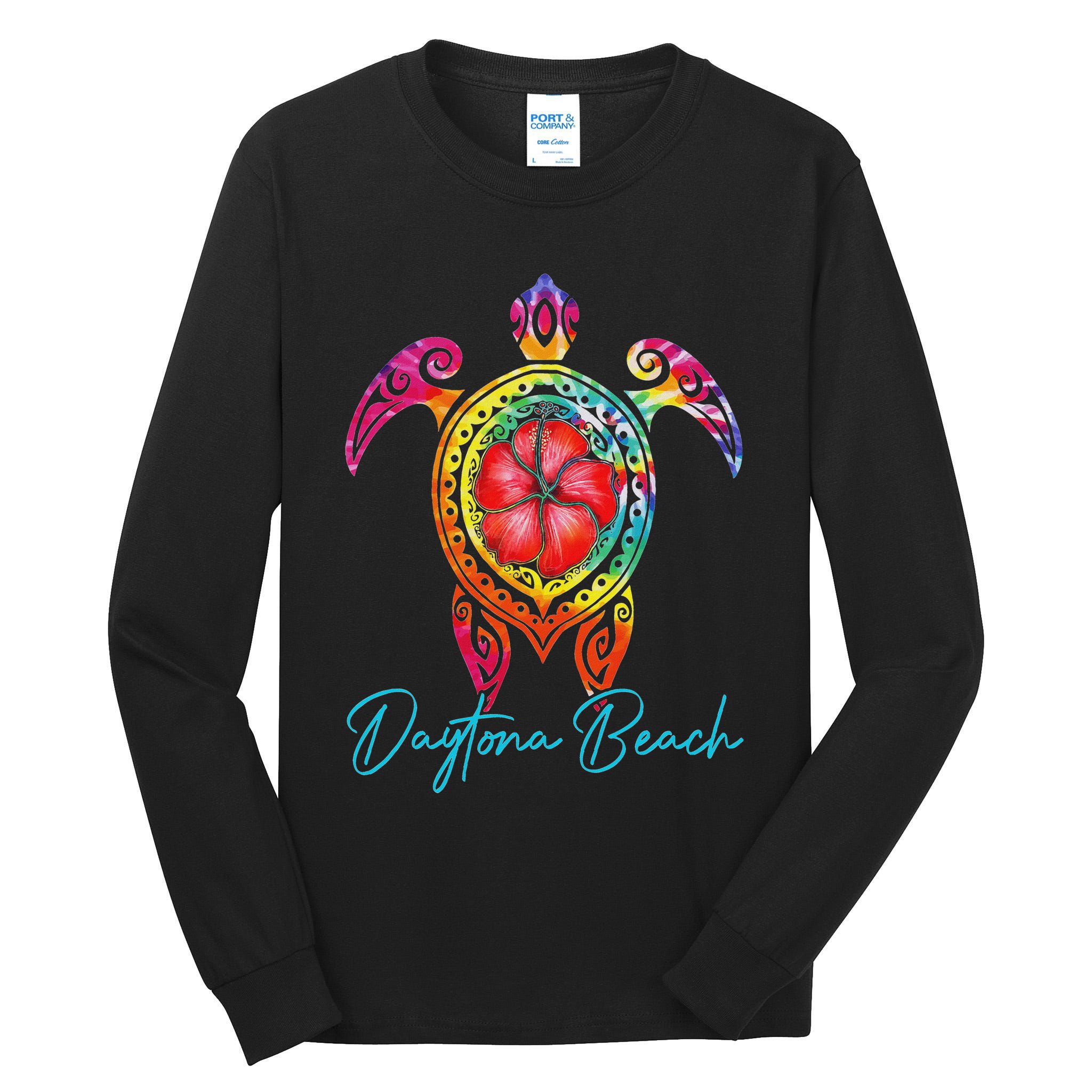Daytona Beach Florida Tie Dye Sea Turtle Vacation 2025 Tall Long Sleeve T-Shirt