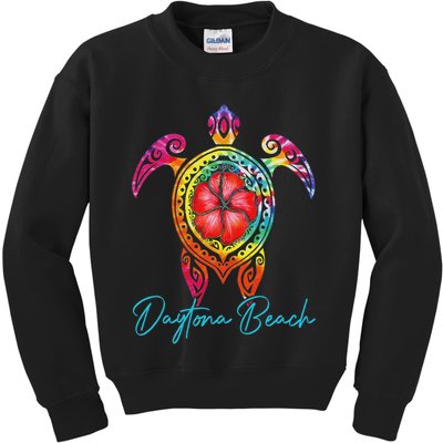 Daytona Beach Florida Tie Dye Sea Turtle Vacation 2025 Kids Sweatshirt