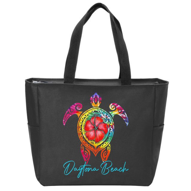 Daytona Beach Florida Tie Dye Sea Turtle Vacation 2025 Zip Tote Bag
