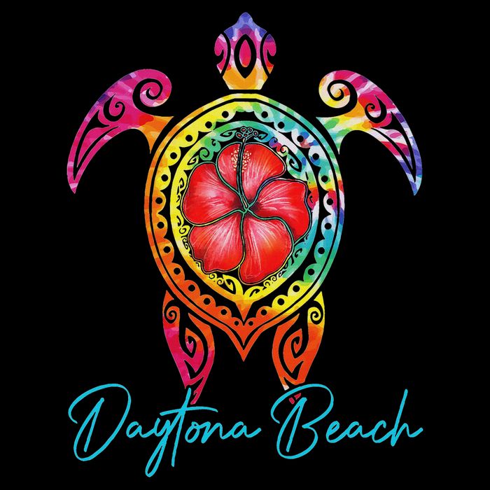 Daytona Beach Florida Tie Dye Sea Turtle Vacation 2025 Zip Tote Bag