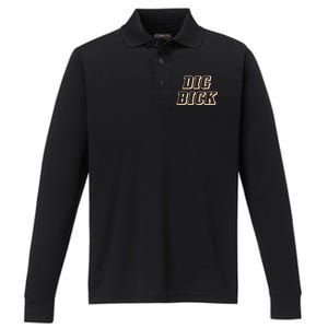 Dig Bick Funny Performance Long Sleeve Polo