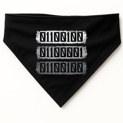 Dad Binary Fatherhood Best Daddy Ever Fathers Day Great Gift USA-Made Doggie Bandana