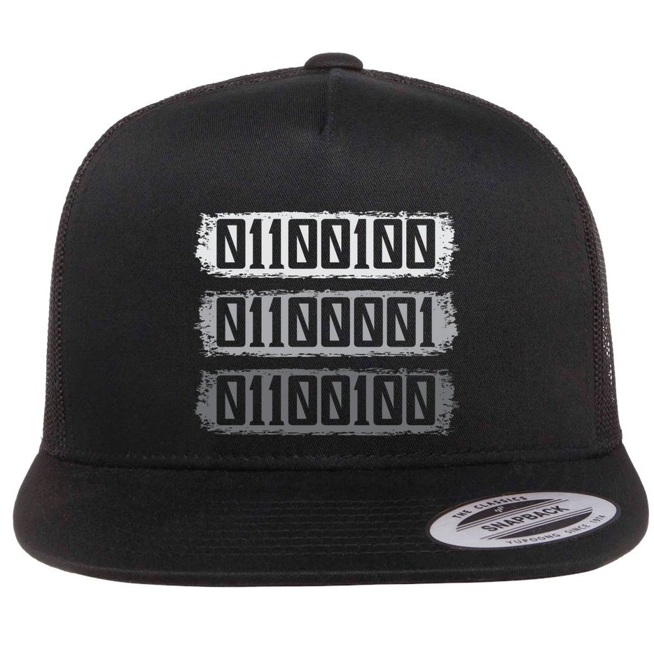 Dad Binary Fatherhood Best Daddy Ever Fathers Day Great Gift Flat Bill Trucker Hat