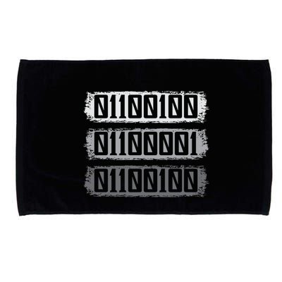 Dad Binary Fatherhood Best Daddy Ever Fathers Day Great Gift Microfiber Hand Towel