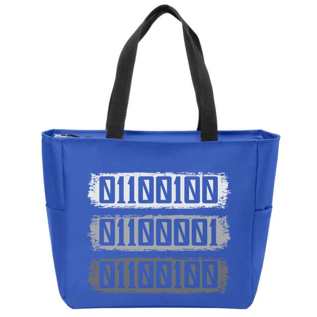 Dad Binary Fatherhood Best Daddy Ever Fathers Day Great Gift Zip Tote Bag