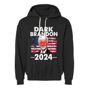 Dark Brandon Funny Biden Saving America Flag Political Garment-Dyed Fleece Hoodie