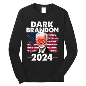 Dark Brandon Funny Biden Saving America Flag Political Long Sleeve Shirt