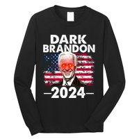 Dark Brandon Funny Biden Saving America Flag Political Long Sleeve Shirt