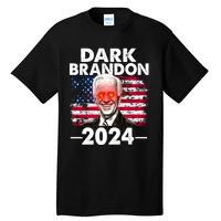 Dark Brandon Funny Biden Saving America Flag Political Tall T-Shirt