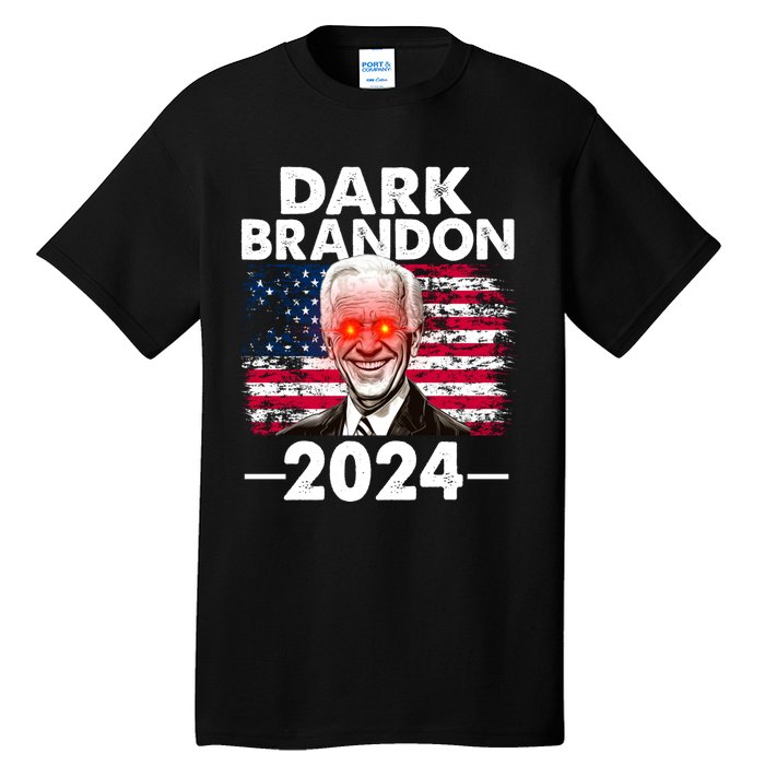 Dark Brandon Funny Biden Saving America Flag Political Tall T-Shirt