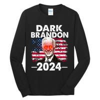 Dark Brandon Funny Biden Saving America Flag Political Tall Long Sleeve T-Shirt