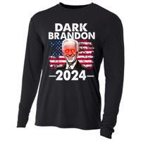 Dark Brandon Funny Biden Saving America Flag Political Cooling Performance Long Sleeve Crew