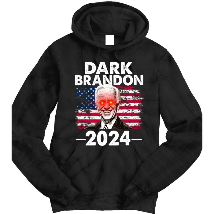 Dark Brandon Funny Biden Saving America Flag Political Tie Dye Hoodie