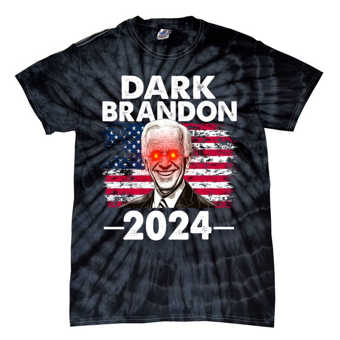 Dark Brandon Funny Biden Saving America Flag Political Tie-Dye T-Shirt