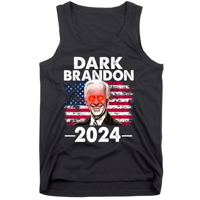 Dark Brandon Funny Biden Saving America Flag Political Tank Top