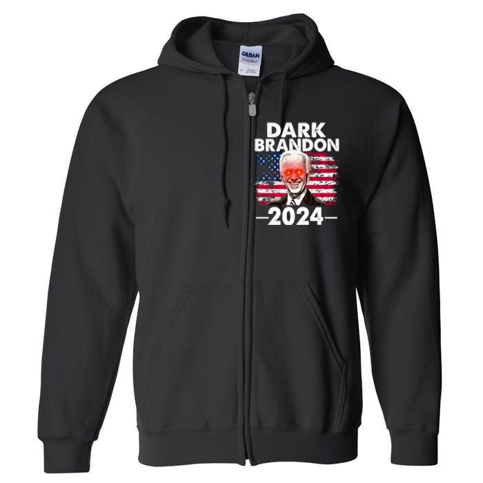 Dark Brandon Funny Biden Saving America Flag Political Full Zip Hoodie