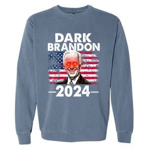 Dark Brandon Funny Biden Saving America Flag Political Garment-Dyed Sweatshirt