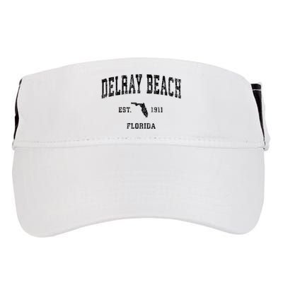 Delray Beach Florida Fl Vintage Established Athletic Sports Design Adult Drive Performance Visor