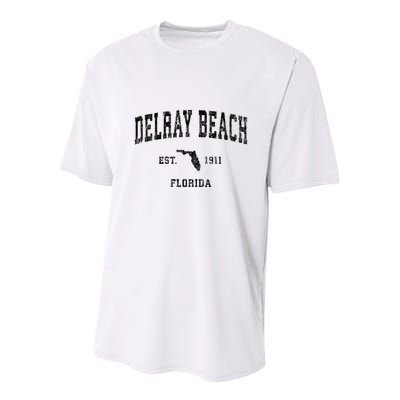 Delray Beach Florida Fl Vintage Established Athletic Sports Design Youth Performance Sprint T-Shirt