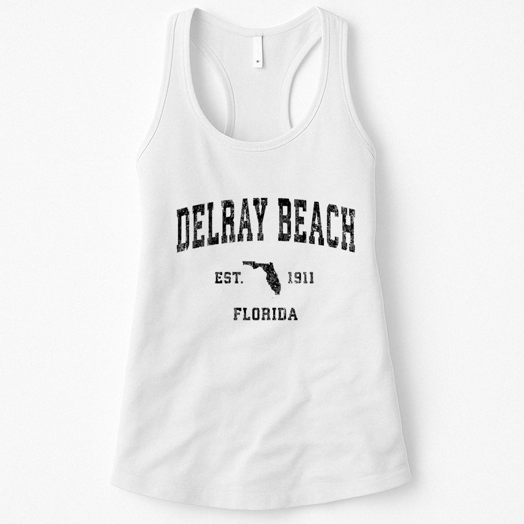 Delray Beach Florida Fl Vintage Established Athletic Sports Design Womens Tank Top
