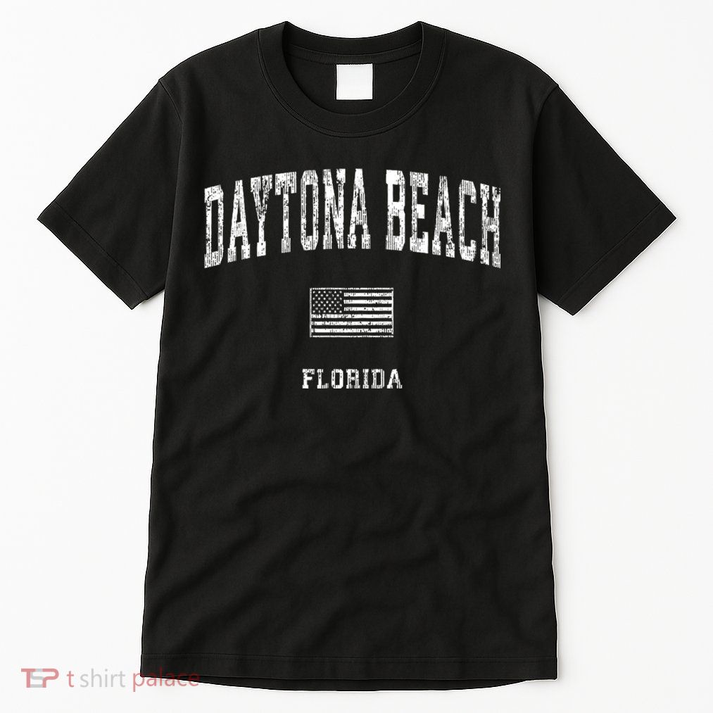 Daytona Beach Florida Fl Vintage American Flag Tall T-Shirt