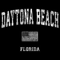 Daytona Beach Florida Fl Vintage American Flag Toddler T-Shirt