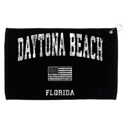 Daytona Beach Florida Fl Vintage American Flag Grommeted Golf Towel