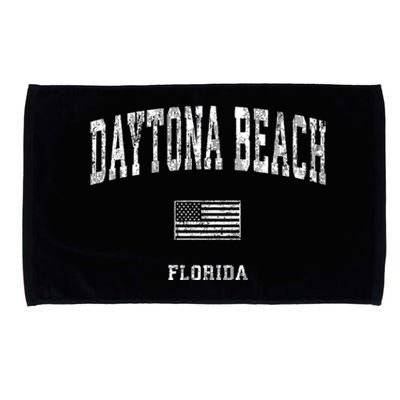 Daytona Beach Florida Fl Vintage American Flag Microfiber Hand Towel