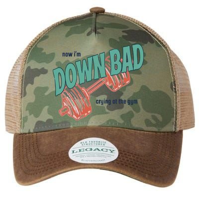 Down Bad Funny Crying At The Gym Legacy Tie Dye Trucker Hat