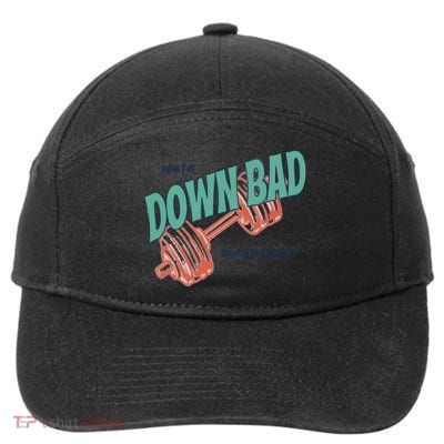 Down Bad Funny Crying At The Gym 7-Panel Snapback Hat