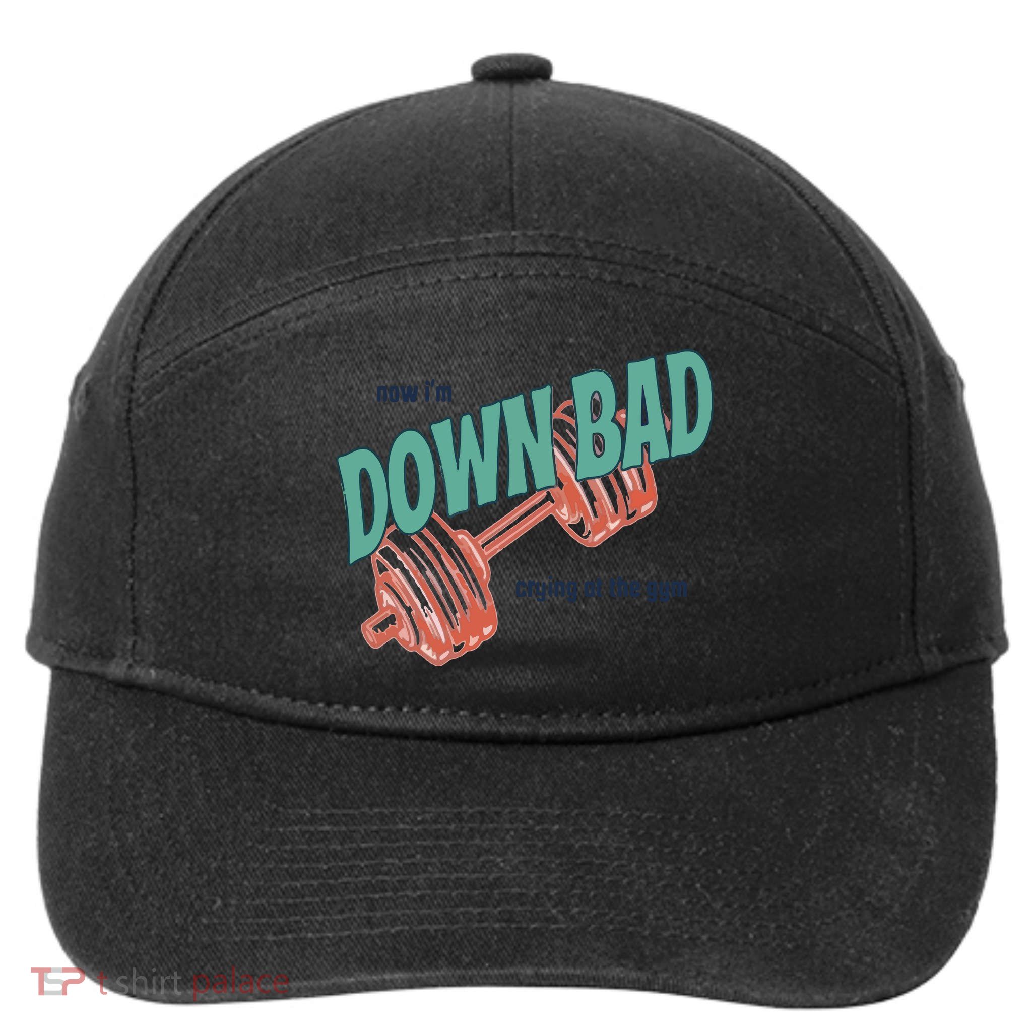 Down Bad Funny Crying At The Gym 7-Panel Snapback Hat