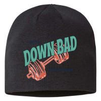 Down Bad Funny Crying At The Gym Sustainable Beanie