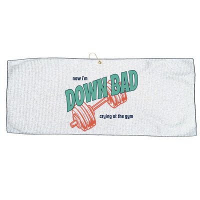 Down Bad Funny Crying At The Gym Large Microfiber Waffle Golf Towel