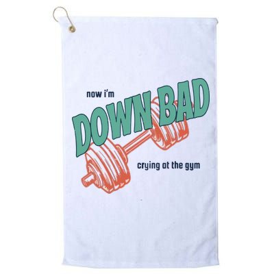 Down Bad Funny Crying At The Gym Golf Towel