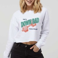 Down Bad Funny Crying At The Gym Cropped Pullover Crew