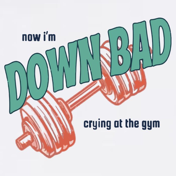 Down Bad Funny Crying At The Gym Short Acrylic Beanie