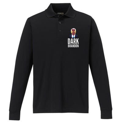 Dark Brandon Funny Meme Saving America Joe Biden Performance Long Sleeve Polo