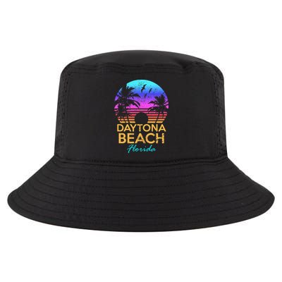 Daytona Beach Florida Vintage Sunset Summer Vibe Graphic Cool Comfort Performance Bucket Hat